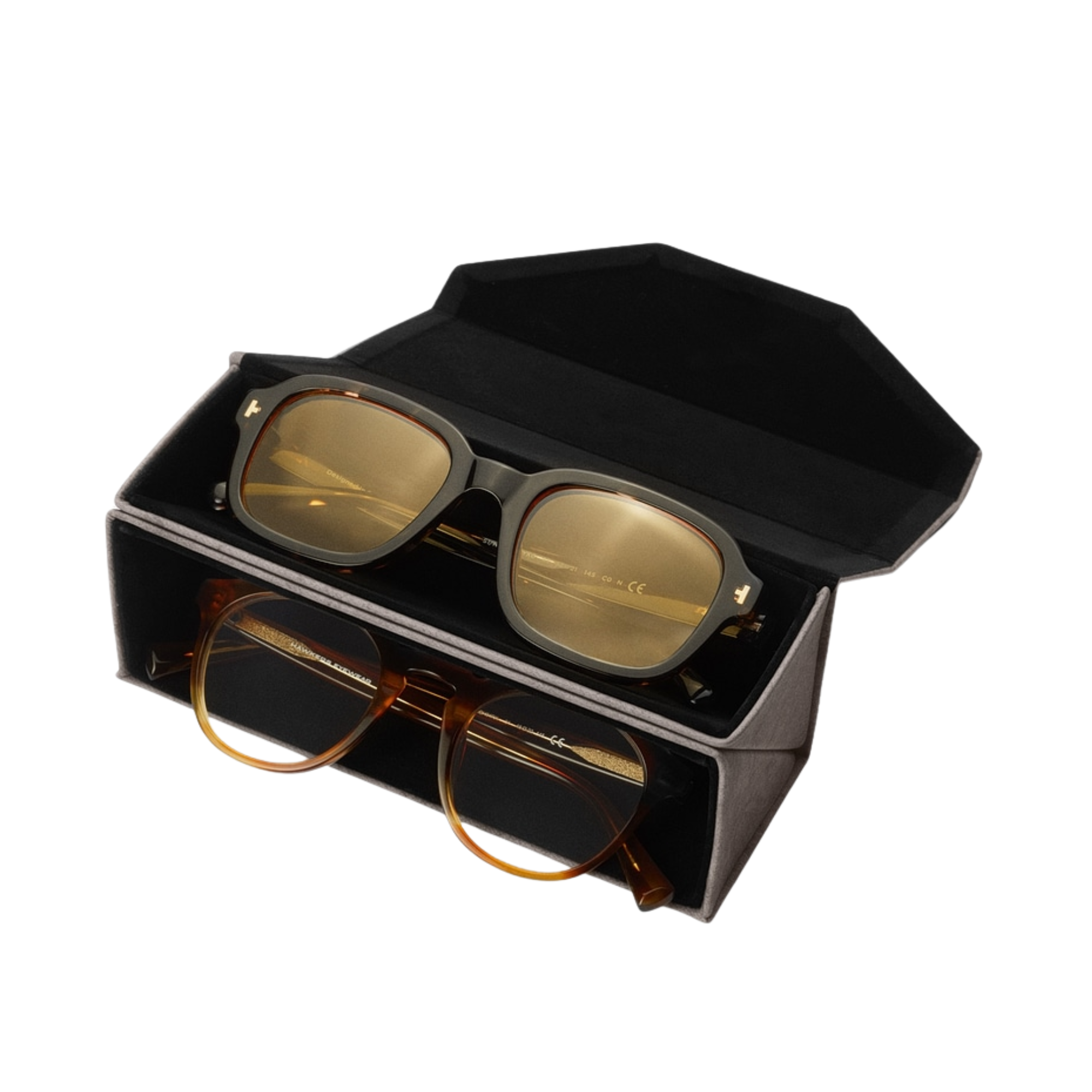 Estuche Lentes De Sol - Doble Gris Negro