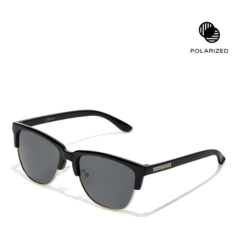 Lentes De Sol Polarizados Hawkers New Classic Dark Polarizado Negro Polarized Dark Negro Pulido/plata Negro Pulido