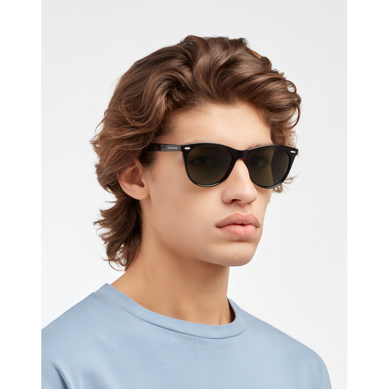 Lentes De Sol Hawkers Harlow Polarizado Para Hombre Y Mujer Color De La Varilla Negro Diseño Verde Polarizado