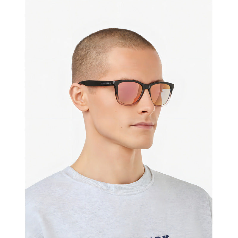 Lentes De Sol Polarizados Hawkers Fusion One Negro/oro Rosa