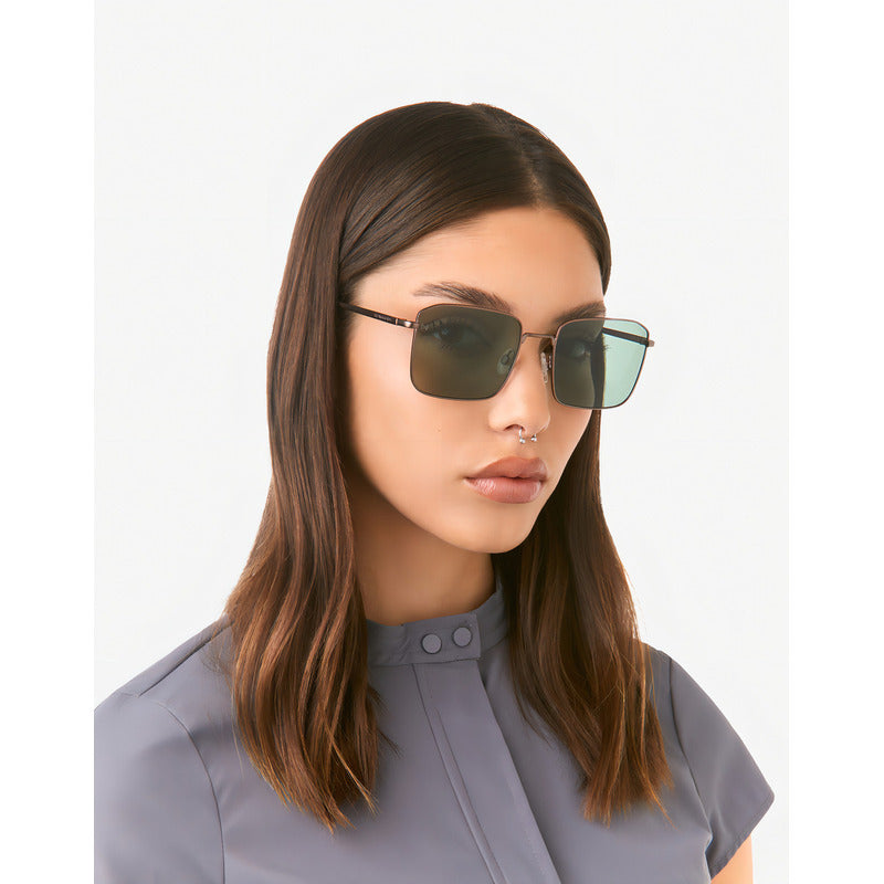 Gafas De Sol Hawkers Iris Polarized Gun Metal Alligator Lente Verde Varilla Gris Armazón Gris Diseño Mirror Espejo