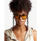 Cadena Eslabones Lentes de Sol - Carey Negro Marrón