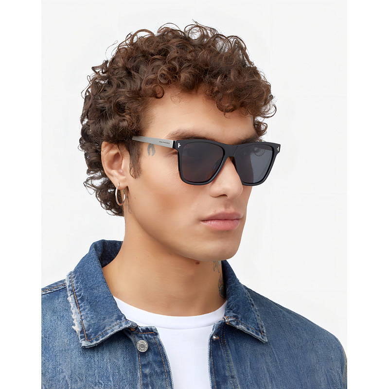 Lentes De Sol - One Ls Metal Polarizado Negro Plateado