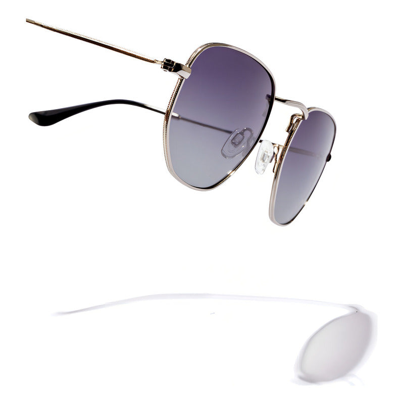 Gafas De Sol Hawkers Sixgon Hombre Y Mujer Elige Tu Color Lente Gris Oscuro Armazón Plateado