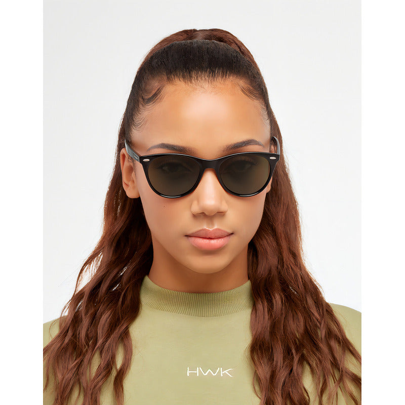 Lentes De Sol Hawkers Harlow Polarizado Para Hombre Y Mujer Color De La Varilla Negro Diseño Verde Polarizado
