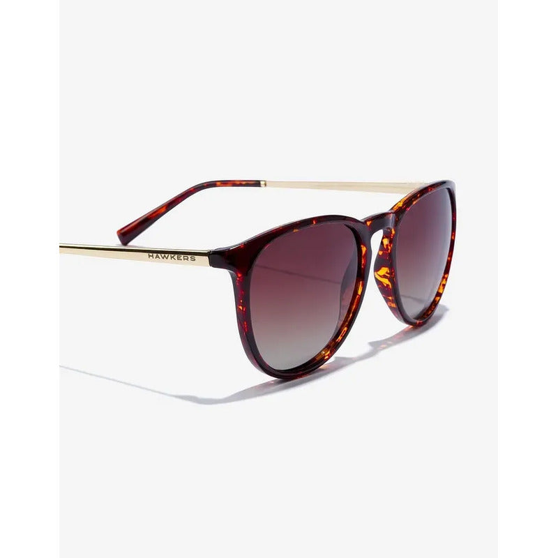 Lentes De Sol - Hawkers - Ollie Polarizado Carey Marrón Marrón Claro Dorado