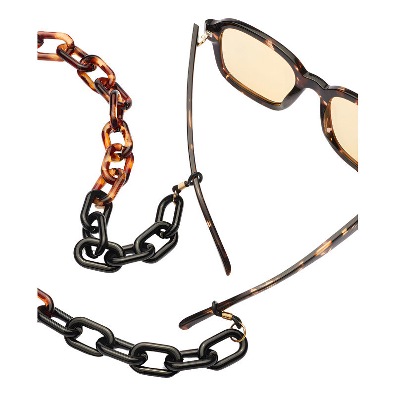 Cadena Eslabones Lentes de Sol - Carey Negro Marrón