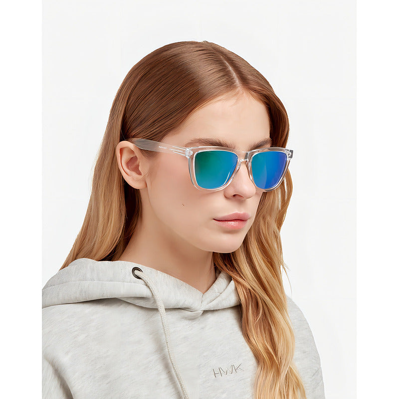 Lentes De Sol Hawkers One Raw Air Emerlad Polarizado Transparente Y Turquesa