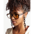 Cadena Eslabones Lentes de Sol - Carey Negro Marrón
