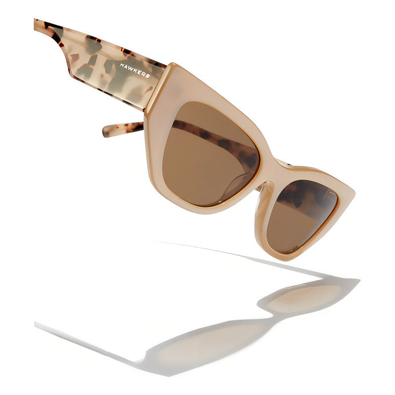 Gafas De Sol Hawkers Manhattan Hombre Y Mujer Elige Tu Color Color De La Lente Verde Color De La Varilla Beige Color Del Armazón Beige Diseño Mirror Espejo