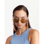 Cadena Eslabones Acrílico Lentes De Sol - Rosado Amarillo