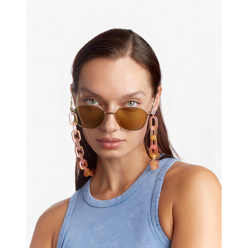 Hawkers - Cadena De Eslabones En Acrílico Para Lentes De Sol - Rosado/amarillo