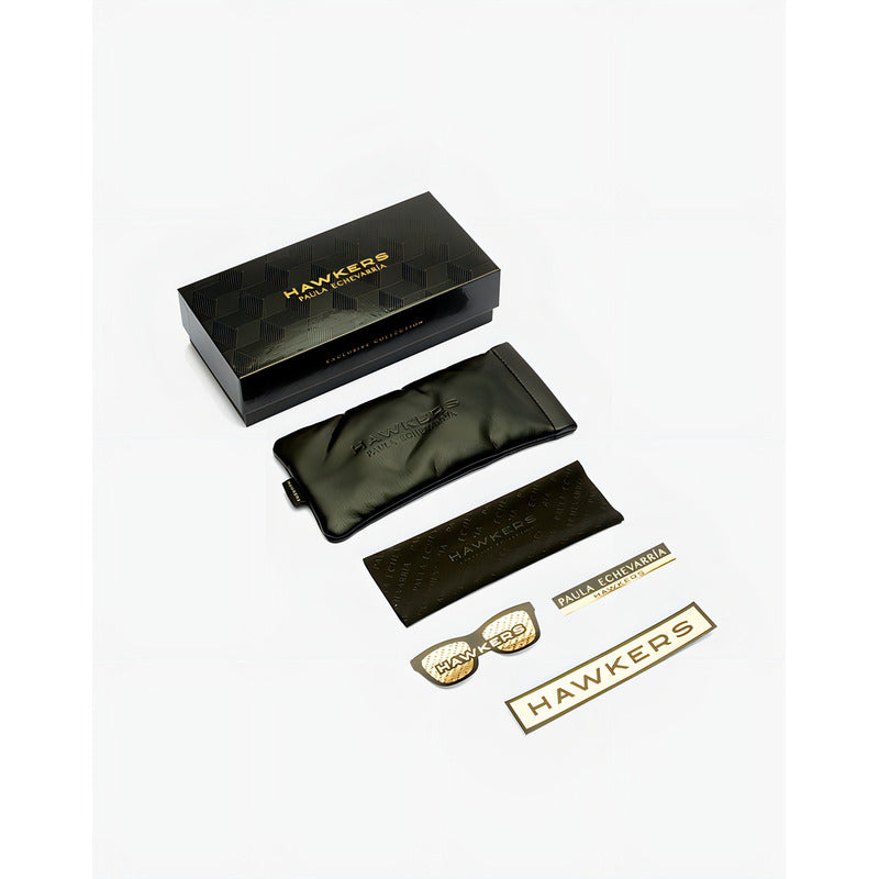 Lentes De Sol Hawkers - Paula Echevarría - Rubin - Negro Y Dorado Espejo