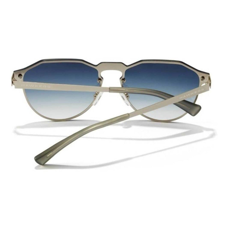 Anteojos De Sol Hawkers Lifestyle Warwick Venm Metal Diseño Twilight Armazón Plata Mate Y Lente Azul Oscuro