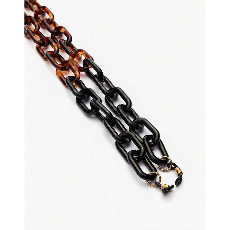 Cadena Eslabones Lentes de Sol - Carey Negro Marrón